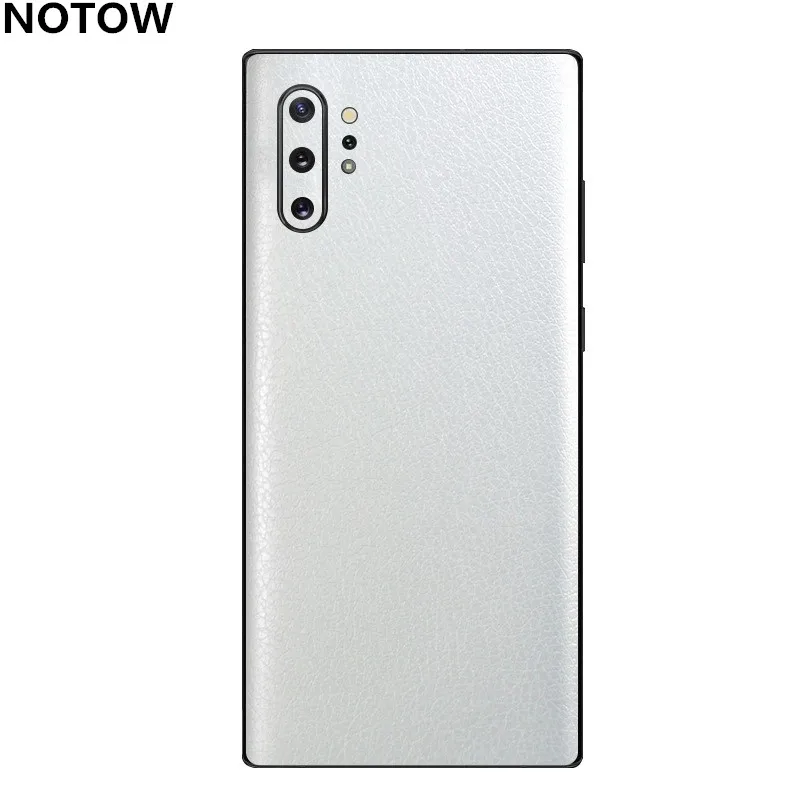 NOTOW модная кожаная ПВХ наклейка обёрточная пленка для мобильного телефона защитная пленка для samsung Galaxy Note10/Note10Plus/Note8/A70/A50 - Цвет: Silver