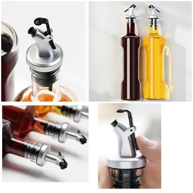 1 Pcs Oil Bottle Stopper Lock Plug Seal Leak-proof Food Grade Rubber Nozzle Sprayer Liquor Dispenser Wine Pourer Kitchen Bar Too