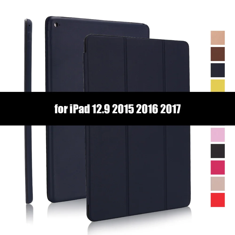 Ультратонкий смарт-чехол для ipad Pro 12,9 12," Магнитный из искусственной кожи складной чехол-книжка s для ipad 12,9 - Цвет: Dark Blue-1