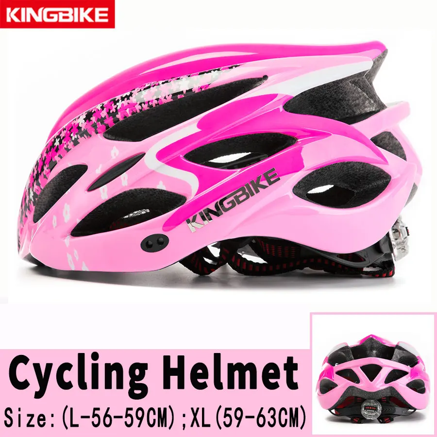 J-656-Pink KINGBIKE велосипедный шлем матовый черный мужской женский велосипедный шлем задний светильник горный шоссейный велосипедный шлем цельные литые велосипедные шлемы - Цвет: J-656-Pink