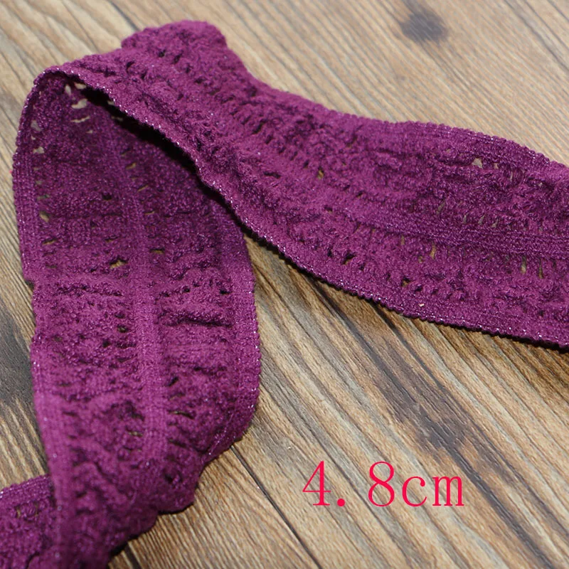 

2YARDS 4.8CM Purple-red elastic pure cotton edge hand-made DIY packaging fabric