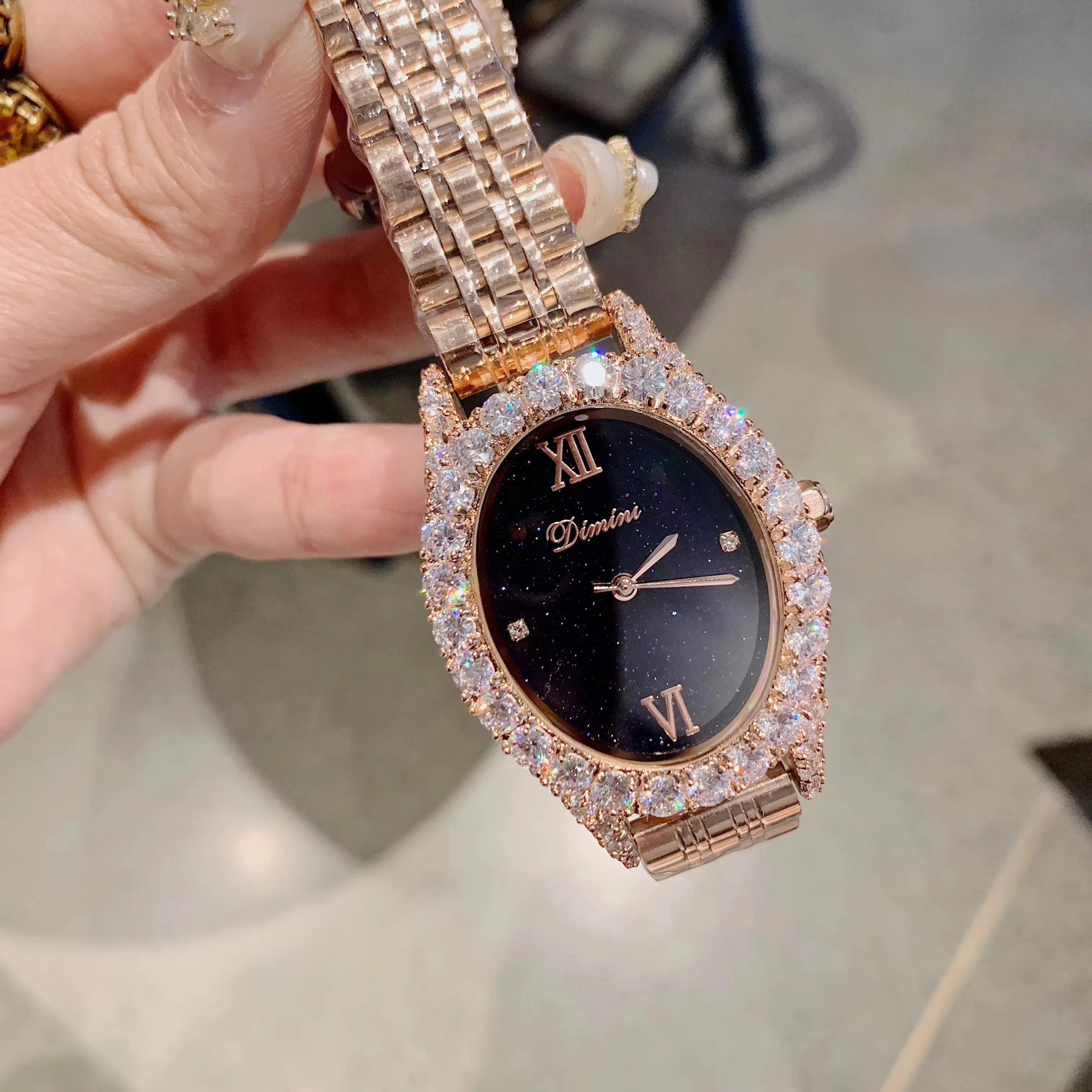 Luxury Diamond Women Brand Jewelry Watches Vintage Oval Watch Full