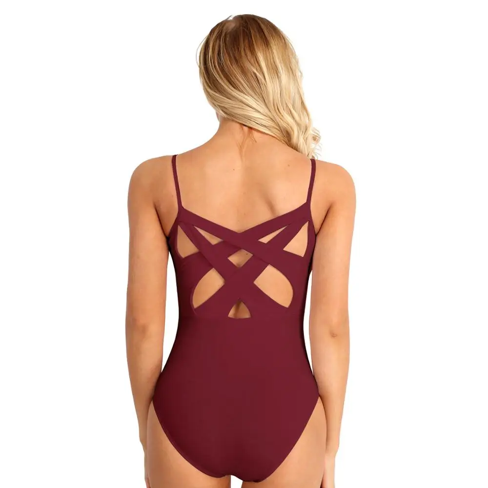 Балетное трико для женщин и девочек без рукавов Огороженная с перекрестной