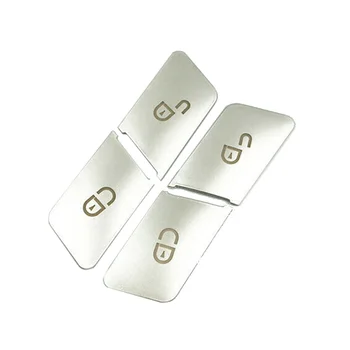 

4pcs/Set Cover Trim Car Door Lock Unlock Button Silver Durable High Quality