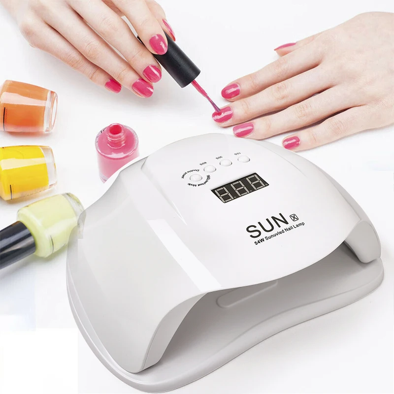 

SUNX UV LED Nail Dryer 54W smart timing Gel Polish Curing Lamp with LCD Display Quick Dry Lamp For Nails Manicure Art Tools