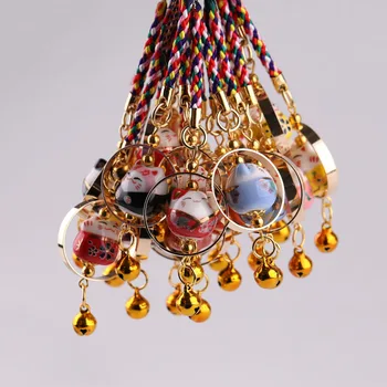 

1pc Lucky cat mobile phone chain rope cute bag diy pendant creative gift ceramic charm gift
