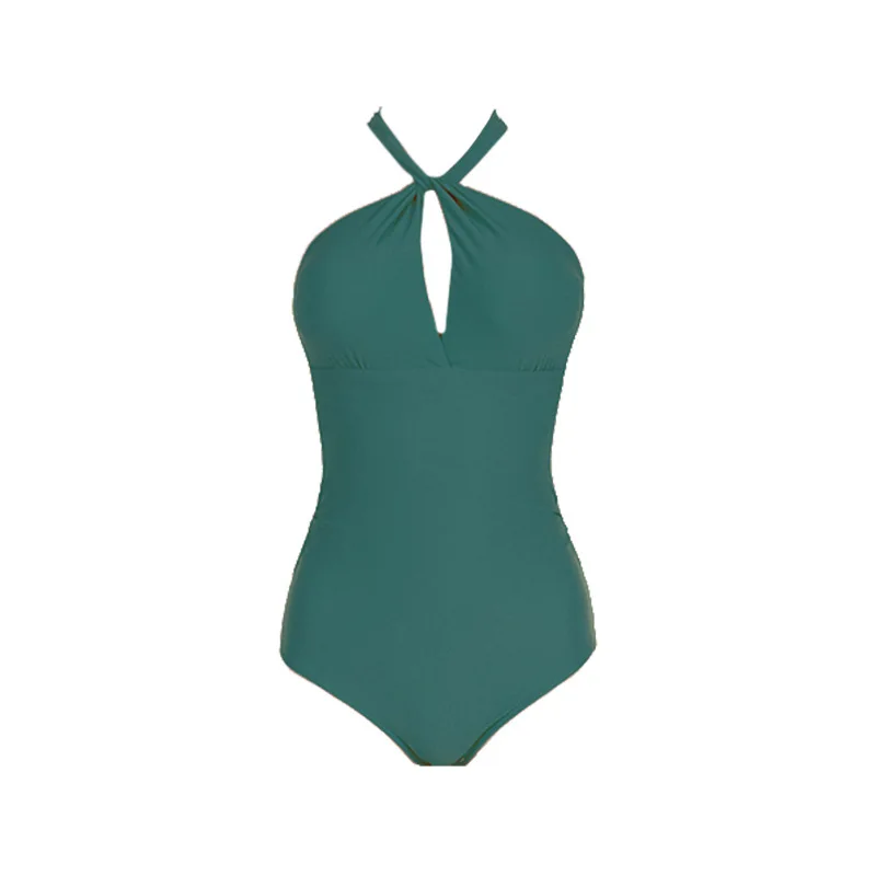 South Korea New Style One-piece Triangle Halter Sexy Slimming Holiday Swimsuit Women's Swim Wear Bikini