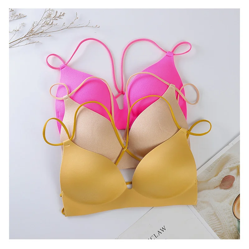 3D Sexy Lingerie Seamless Sport Bra Backless Top Bra Push Up Bralette Brassiere Women Underwear wrap girl back strap bra vest