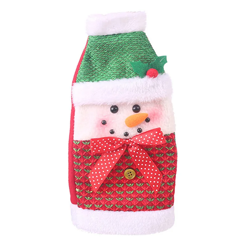 Винная бутылка, рождественское покрытие, рождественские украшения, свитер, бутылки, наборы, одежда для бутылок, винный мешок, снеговик, вечерние, Декор - Цвет: B