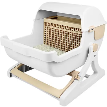 

American semi-automatic cleaning cat sand basin cat open urination basin kitten sand basin Plastic Storage Box