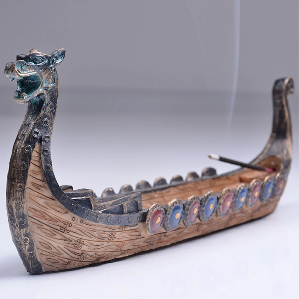

Retro Dragon Incense Burners Hand Carved Carving Censer Crafts Traditional Chinese Style Dragon Boat Incense Stick Holder Burner