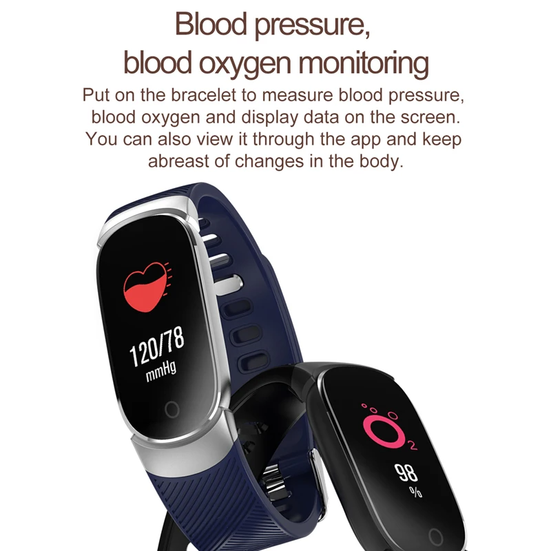 SCELTECH Smart Band Sport Pedometer Blood Pressure Oxygen Smartwatch Heart Rate Monitor Fitness Tracker Call Alarm Reminder