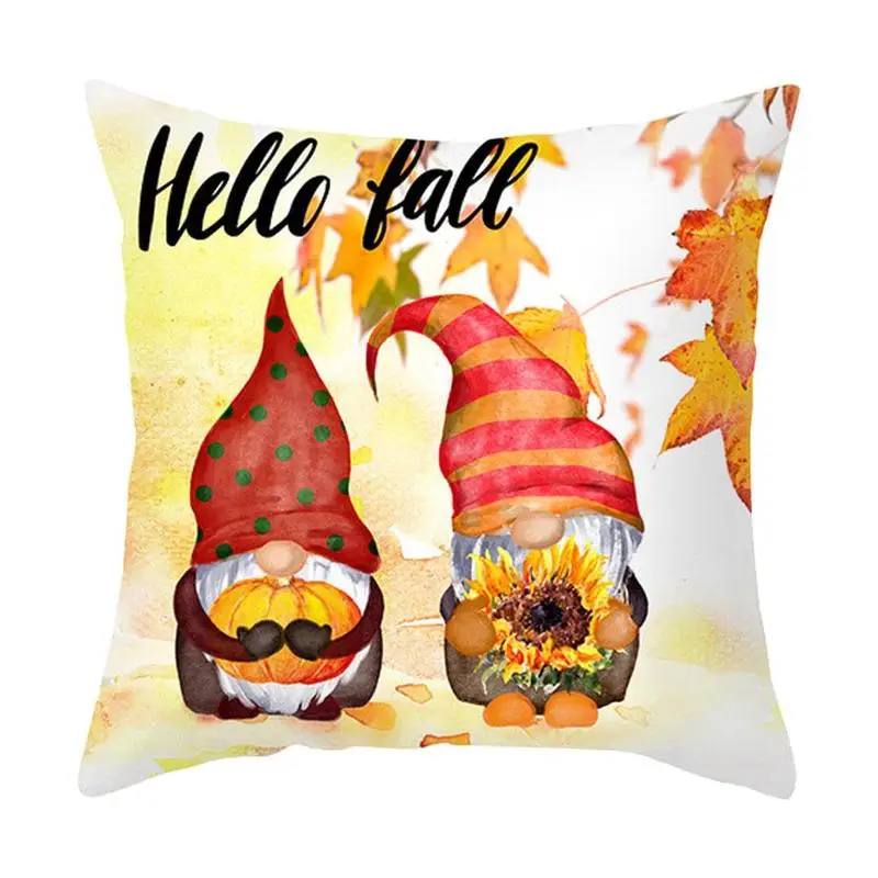 1pc Thanksgiving Autumn Maple Leaf Pumpkin Printed Peach Party Pillowcase Cover Skin Decoration 45*45cm Pillowcase Car Home K8K3