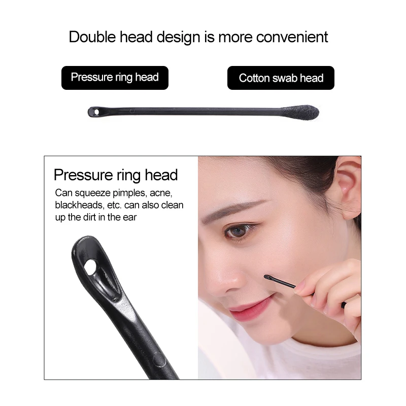 5/10/30pcs Cotton Swab Sticks Ear Wax Cleaner Acne Squeezing Blackhead Acne Removing Makeup Cotton Swab Stick Muti-Function Tool 5
