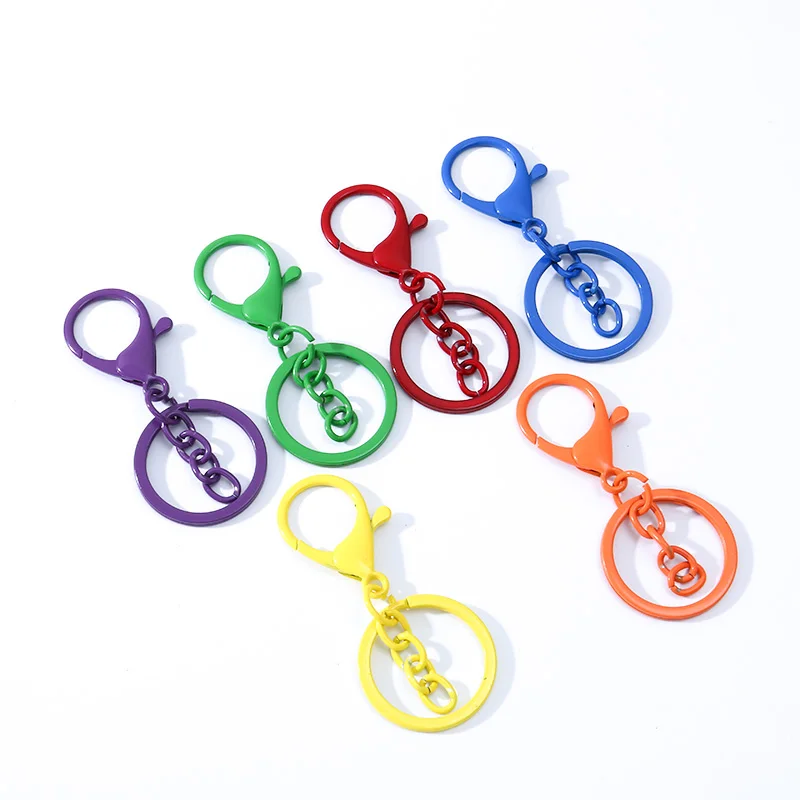 

6PCS Keychain Metal Keychain Fashion Car Keychain Personality Key Chain Keychain Bag DIY Round Cute Handbag Charm