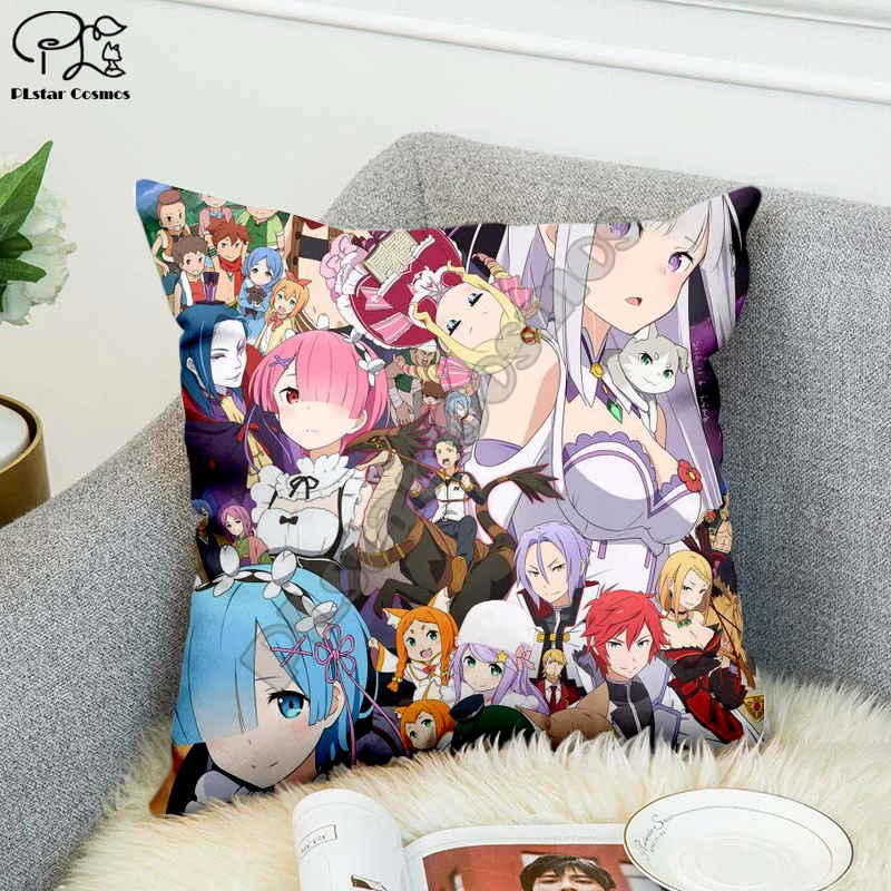 Аниме девушка сексуальная Re Zero Rem манга наволочка полиэстер декоративные наволочки бросок квадратная наволочка для подушки стиль-4