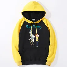 Мужские толстовки с героями мультфильмов Рик и Морти,, высокое качество, принт s, реглан, пуловер, повседневные хипстерские толстовки, Мужская Уличная одежда, топы