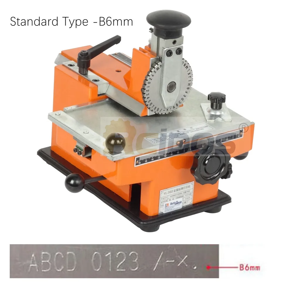 Standard -B6mm YL-360 полуавтоматическая ручная точечная маркировочная машина, RCIDOS матричная маркировочная машина, оборудование параметры принтер этикеток - Цвет: Standard -B6mm