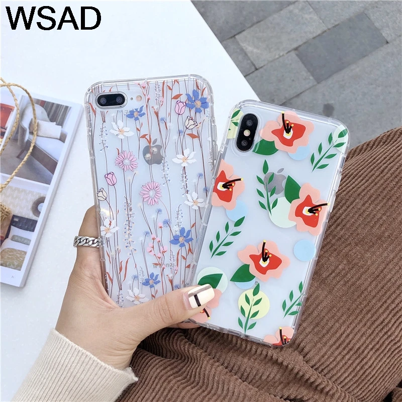

2019 Air Cushion Flowers Silicone TPU Case for iPhone 11 Pro X XR XS MAX Cute Phone Cover For iPhone 6 6s 7 8 Plus Fitted Case