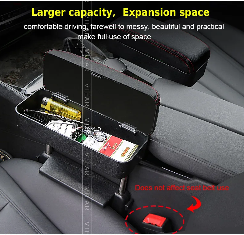 Vtear Универсальный Автомобильный подлокотник USB Беспроводная зарядка коробка для хранения интерьер стиль локоть поддержка сиденья зазор Органайзер аксессуары авто