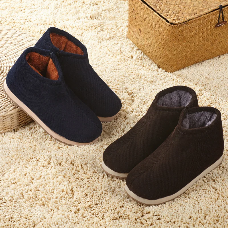 

Winter Men And Women Handmade Cotton-padded Shoes Household Cotton Slippers Corduroy Cotton-padded Shoes Warm Thick Cotton-padde