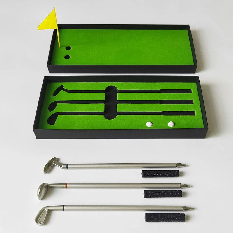 Креативная коробка для гольфа, шариковая ручка, набор для гольфа, подарочная металлическая ручка для клуба, мини-ручка для гольфа