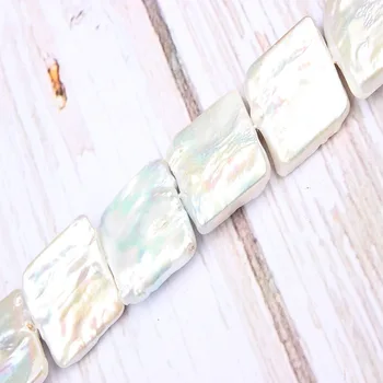 

20X20MM Natural Freshwater Pearl High Quality 15.7" Punched Loose Beads Irregular Shape Jewelry DIY Women Necklace Bracelet