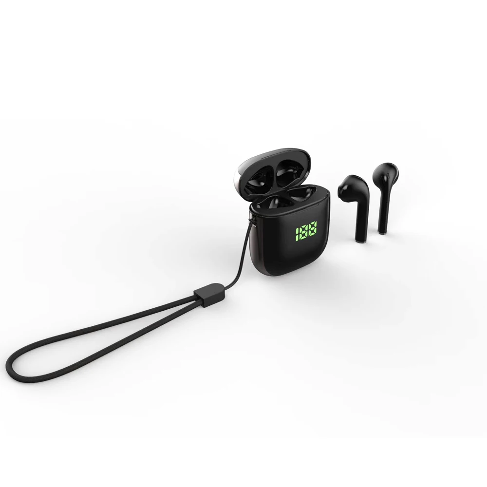 New Touch TWS True Wireless Earbuds Bluetooth Earphones Mini TWS Waterproof Headfrees Led Digital show For All Phon - Цвет: Black