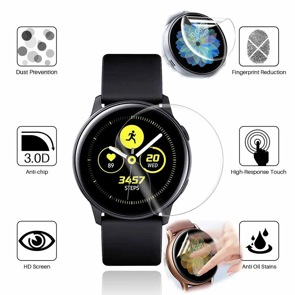5 шт. защитная пленка для часов Samsung Galaxy Watch Active 1 2 44 мм 40 | Наручные часы