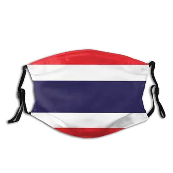 

Thailand Flag Unisex Reusable Face Mask Anti Haze Dust Mask With Filters Protection Cover Respirator Mouth Muffle