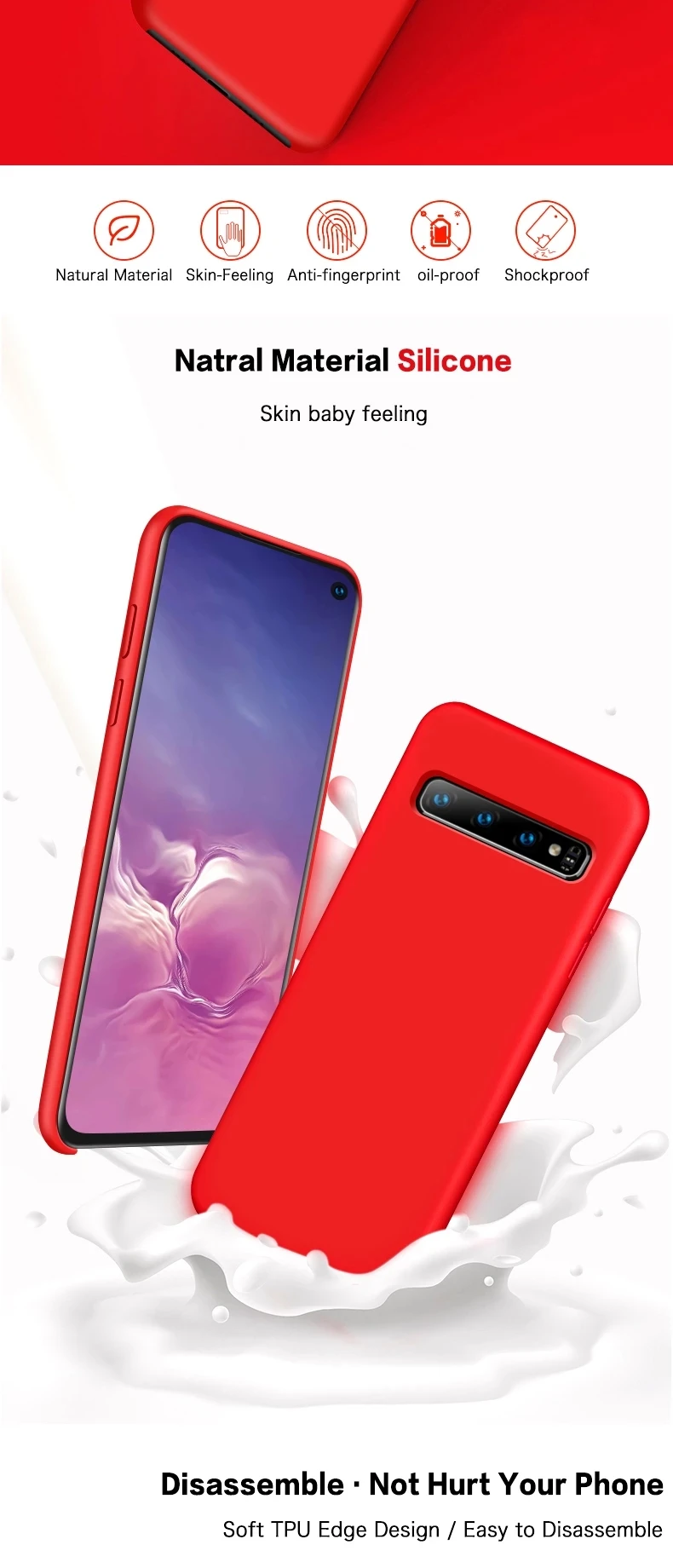 Чехол для samsung Galaxy S10 Plus S10e, чехол, жидкий силиконовый мягкий чехол для детской кожи, для samsung S10 Lite Phone Ca