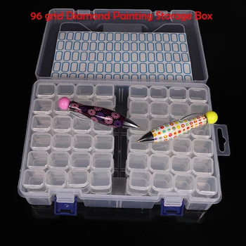 

96 Grids Diamond Painting Tools Beads Container Rhinestone Storage Box Diamond Painting Accessories Tools Wholesale Price