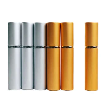 

8ml Refillable Golden Sliver Empty Bottle Mini Essential Oil Perfume Bottle Vials Roller Metal /Glass Ball With Alumite Shell