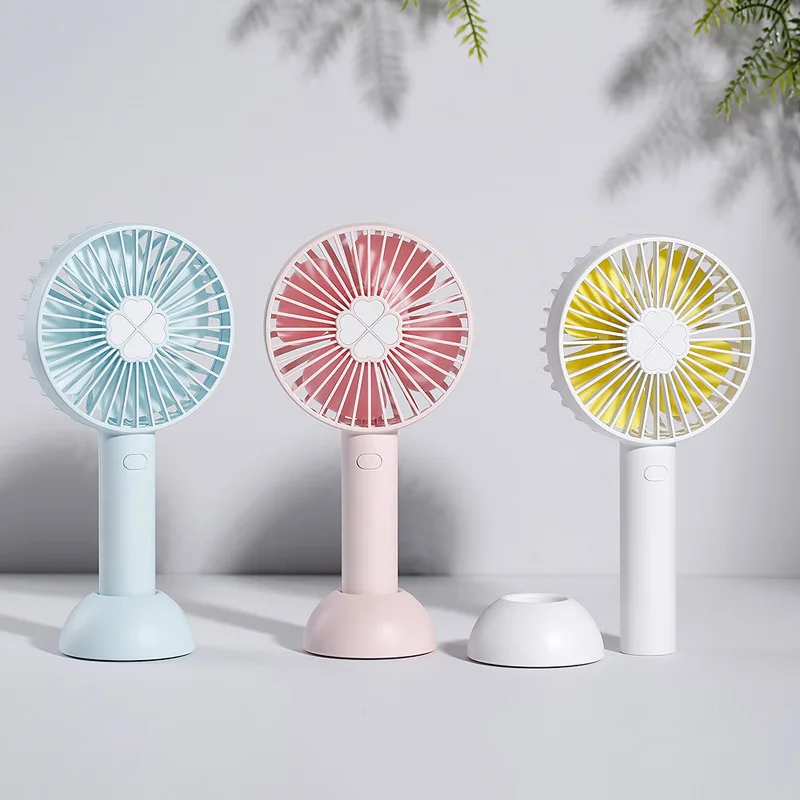

2018 New Style Clover Handheld Fan USB Charging Large Capacity Creative Desktop Small Fan Carry-on Small Gifts