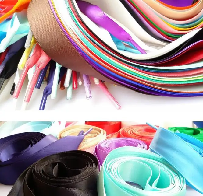 

1 Pair High Quality Silk Fabric Shoelace Candy Color Flat Satin Silk Ribbon Shoelaces 2*120 cm Sneaker Sport Shoes Lace Strings
