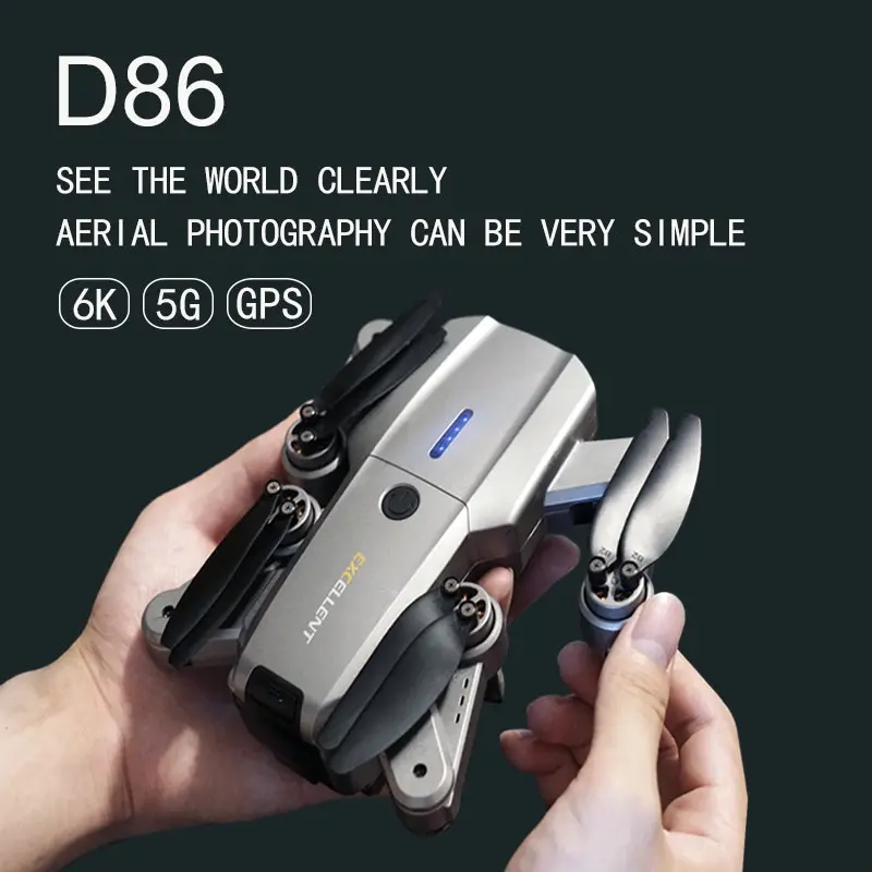 New D86 Mini RC Quadcopter with 6K Camera HD 5G Optical Flow Positioning Foldable Helicopter Quadrocopter Toy for Boy Children | Игрушки и