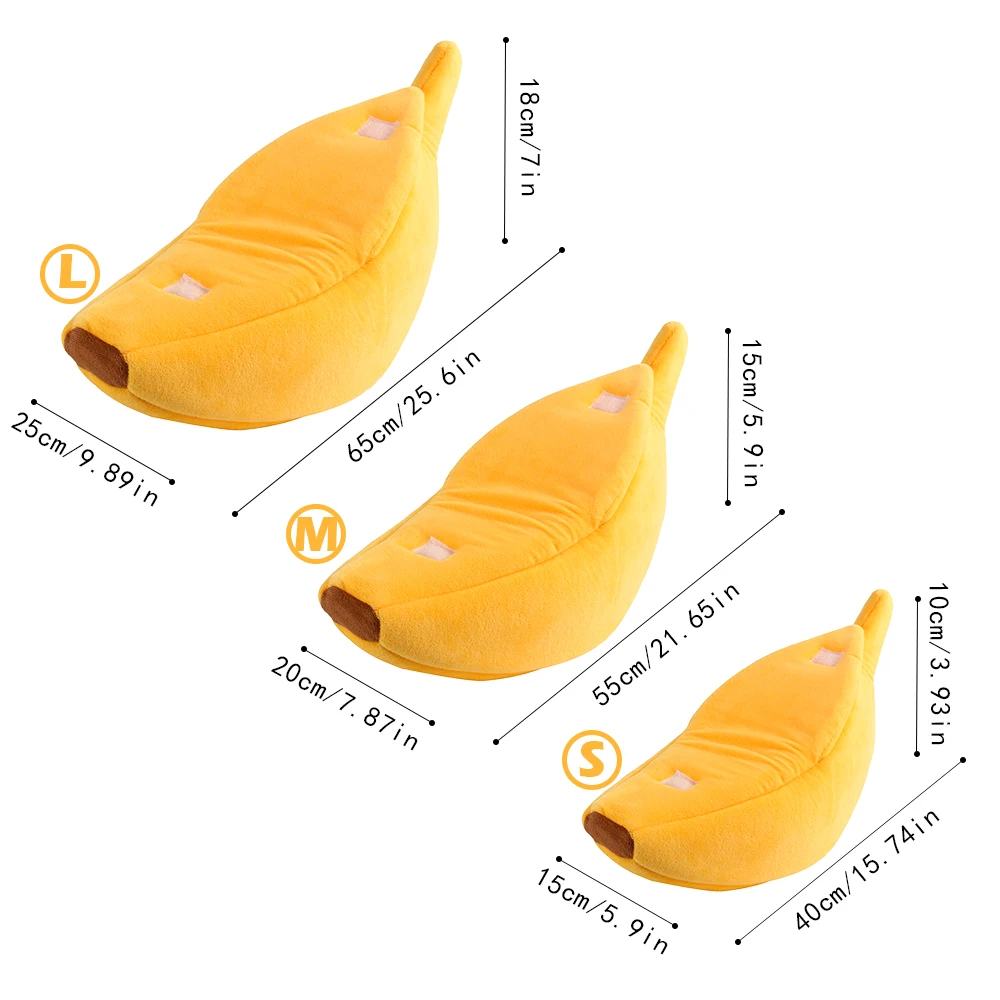 Желтый банан кошка кровать Дом Уютный милый банан щенок Подушка Питомник теплая портативная корзина для домашних животных принадлежности коврик кровати для кошек