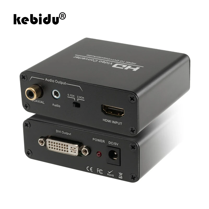 Kebidu HDMI к DVI+ SPDIF аудио стерео сплиттер конвертер с HDCP удаление видео делитель HD 1080P HDMI к DVI аудио сплиттер