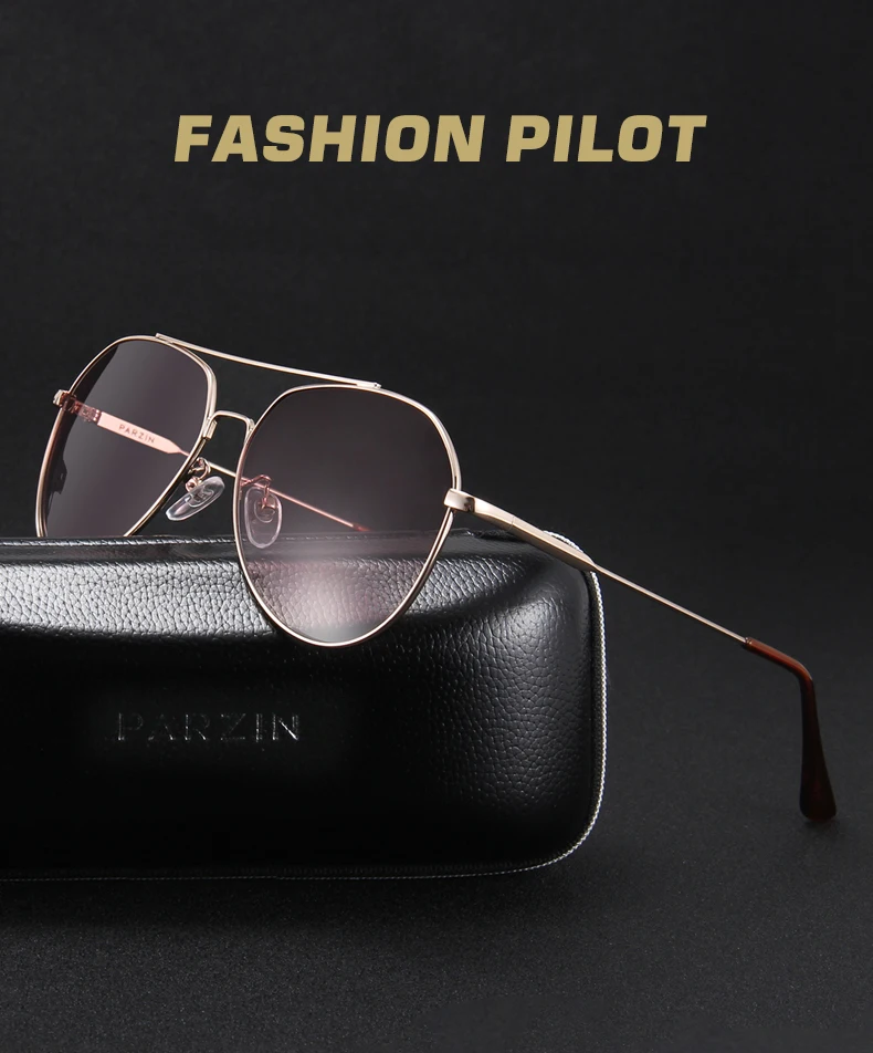 PARZIN, фирменный дизайн, новые солнцезащитные очки пилота для женщин и мужчин, для вождения, высокое качество, сплав, оправа, UV400, зеркальные солнцезащитные очки, женская мода