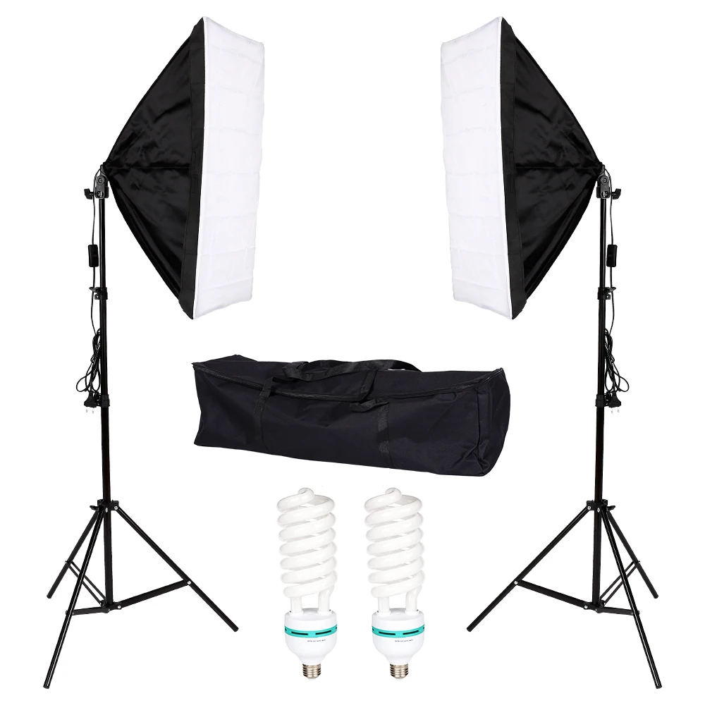 

Photography Studio 2x135W Soft Box Continuous Lighting Softbox Light Stand Kit with Oxford Bag