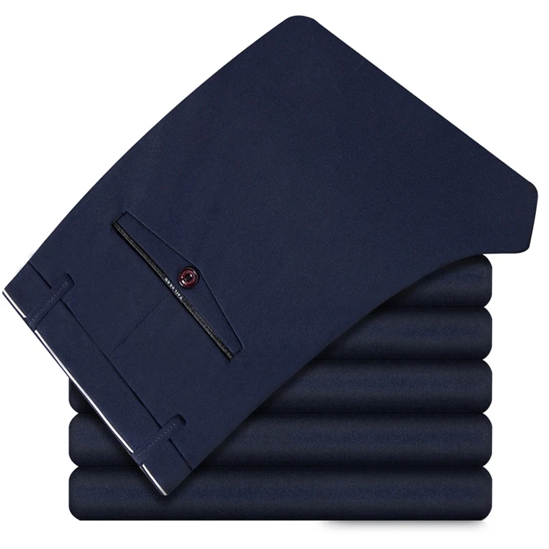 Navy Мужские штаны, уличная одежда, Hombre, комбинезон, мужские брюки, костюмы, деловые, повседневные, модные, однотонные, Masculino, супер размер 29-52, 38, 40, 42 - Цвет: Navy