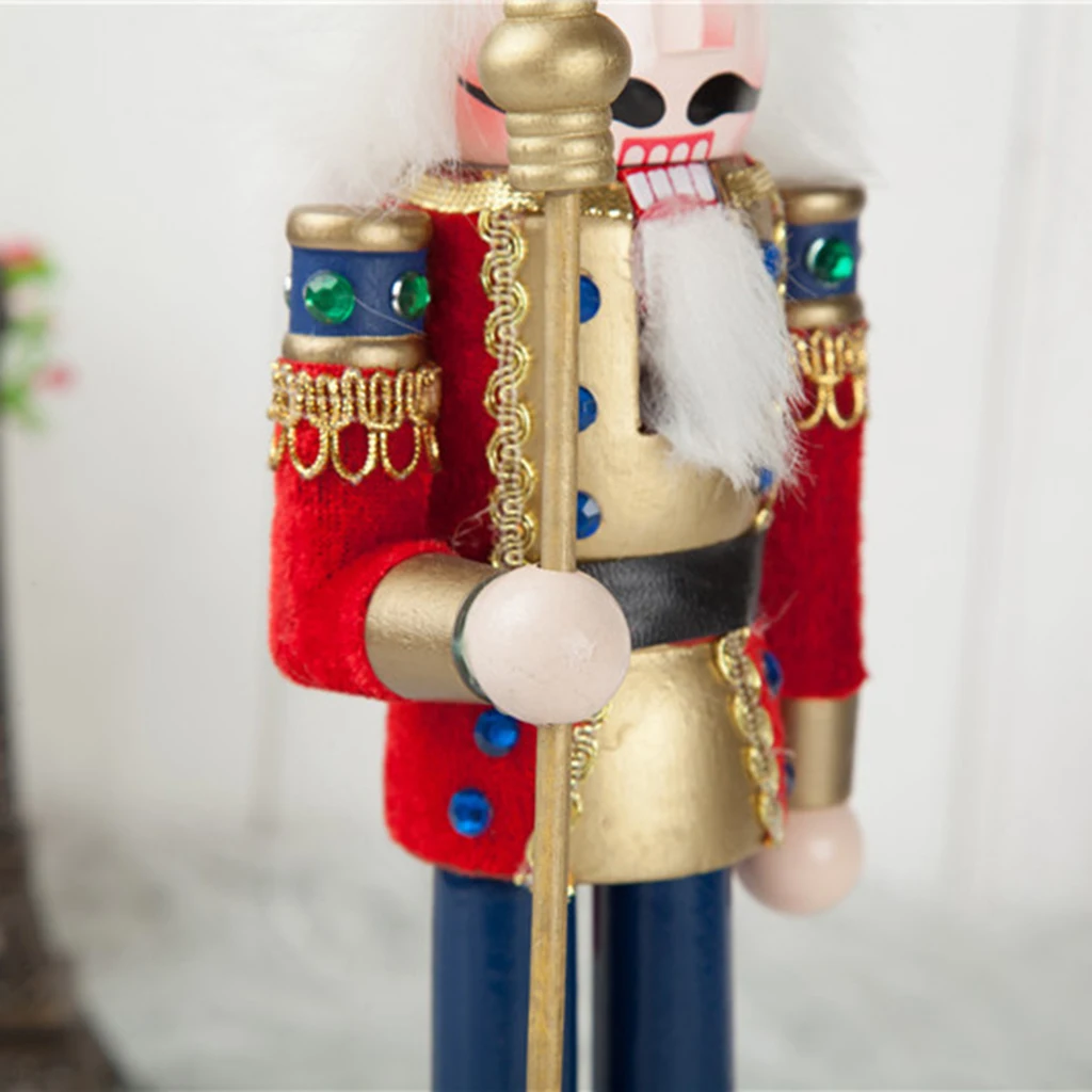 3Pcs/Lot 30cm Wooden Nutcracker Figurine Christmas Ornaments Decoration Dolls Colorful Hand Painted Vintage Design Desk Decor