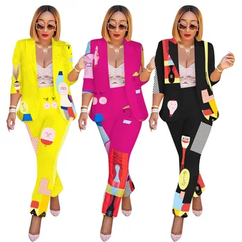 

Autumn Winter Women Two Piece Set Top and Pants Plus Size Tracksuit Sweatsuit Outfit Casual Blazer Pants Suits