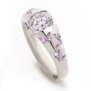 

Hundred million source of cross-border popular new butterfly set auger gem ring ms valentine's day holiday gift