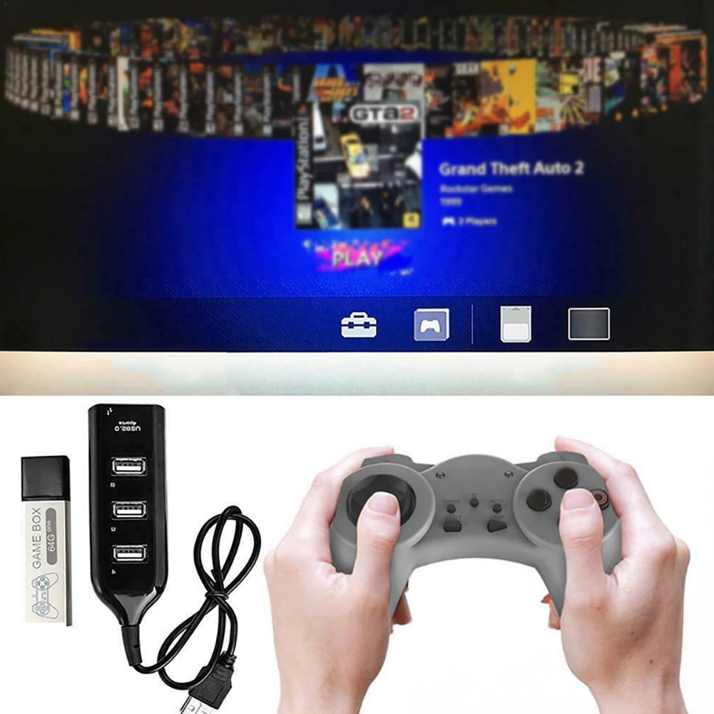 Двойной игровой симулятор с открытым исходным кодом Plug 5000, домашний Классический Портативный прочный игровой усилитель с концентратором для детей PS1 MINI