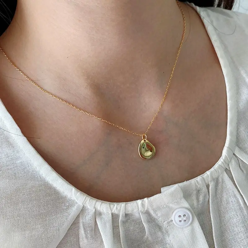 Silvology 925 Sterling Silver Oblique Triangle Pendant Necklace18K Gold Glossy Minimalist Necklace for Women 925 Fashion Jewelry - Цвет камня: Gold