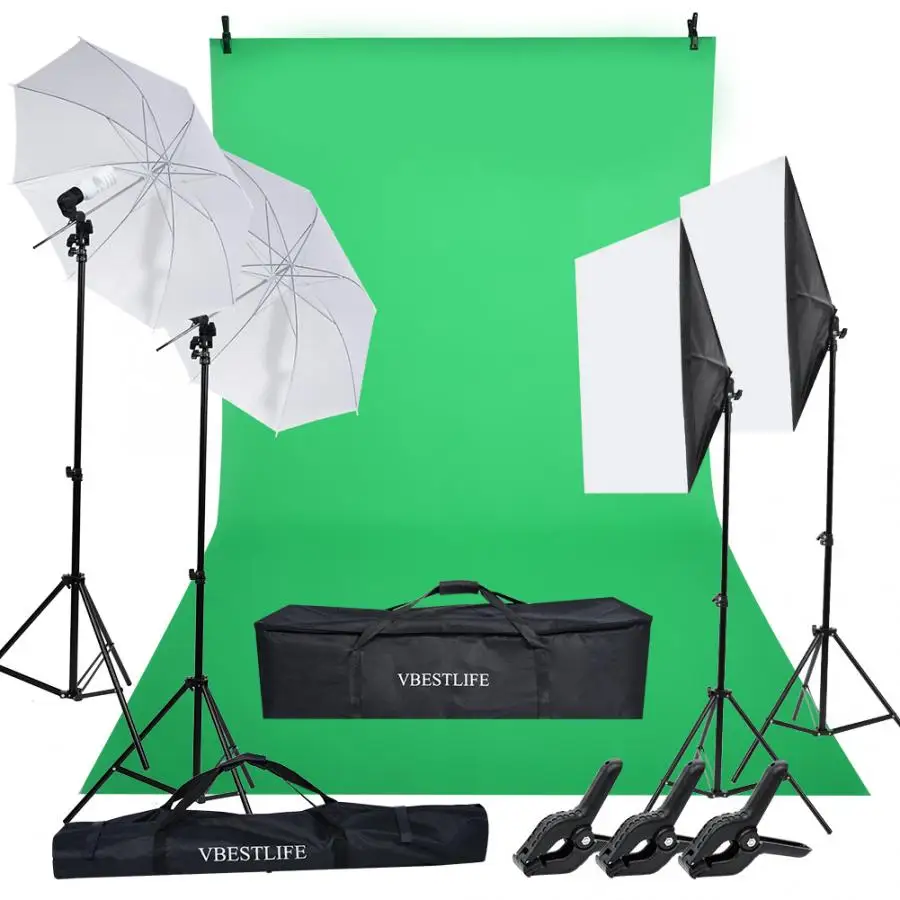 

Professinal Photo Studio Photography background Kit 2*3m Backdrop Studio Stand 1.6*3m Background Lamp Softbox Kit
