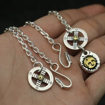 

Starfield 925 Sterling Silver Necklace Japan Takahashi Goro Cross Roulette Chain Hook Angle Chain Men Women Long Sweater Chain