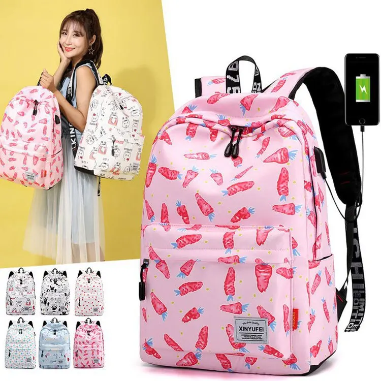 

Junior High School Schoolbag Women's Backpack Korean-style Fashion Young STUDENT'S Casual Versatile Campus Hipster High School S