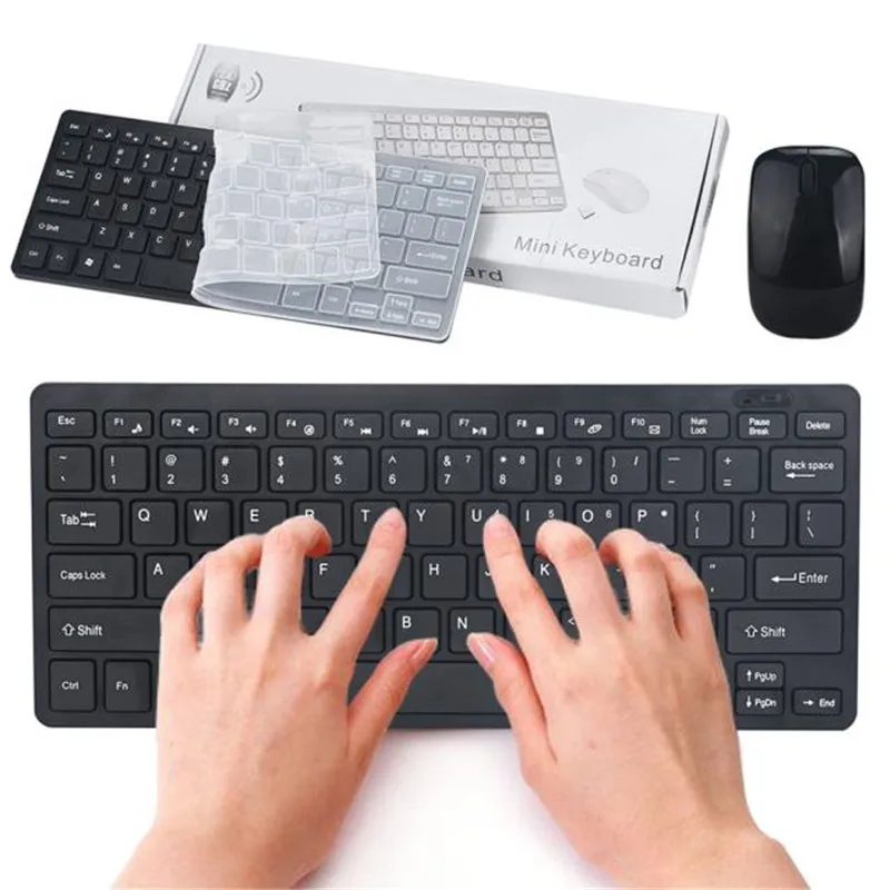 

VOBERRY 2.4G Wireless Keyboard And Mouse Mini Multimedia Keyboard Mouse Combo Set For Laptop Desktop PC TV Office Supplies